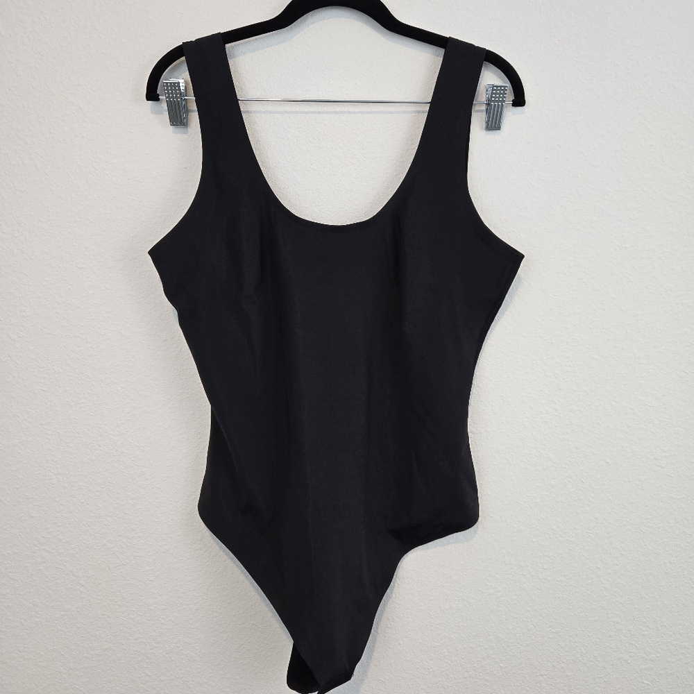 NWT Pinsy Black Scoop Neck Thong Bodysuit